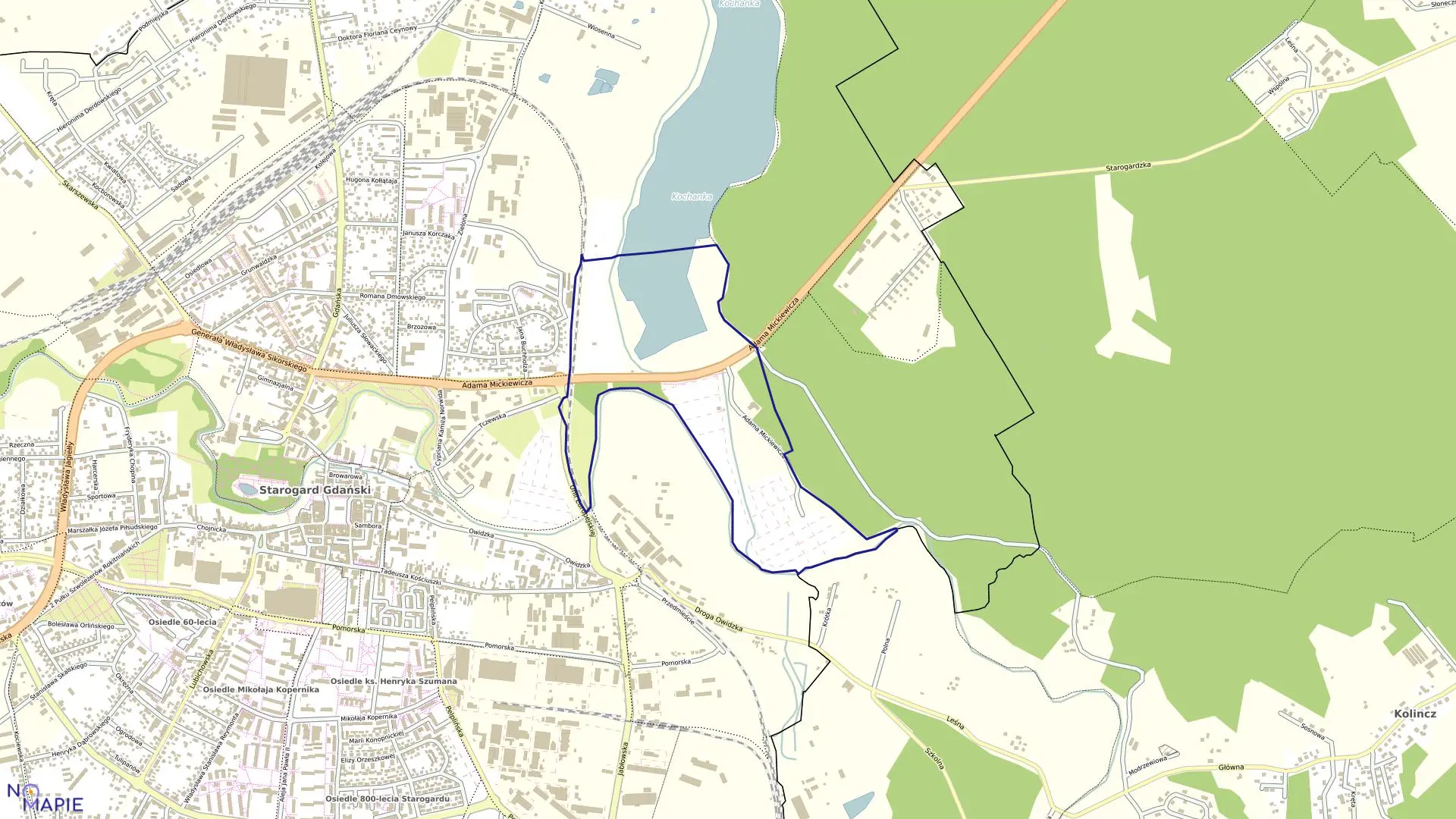 Mapa obrębu 11 w mieście Starogard Gdański