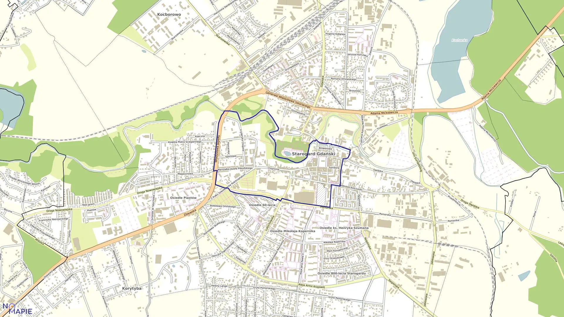 Mapa obrębu 17 w mieście Starogard Gdański