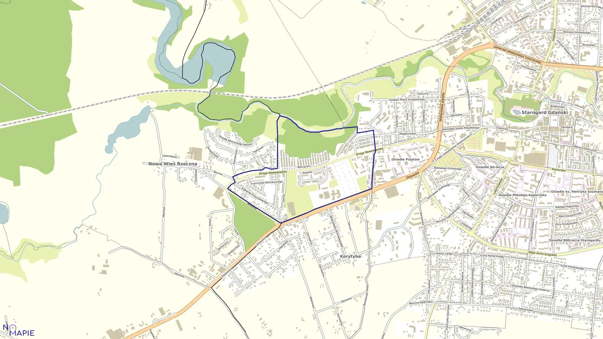 Mapa obrębu 19 w mieście Starogard Gdański