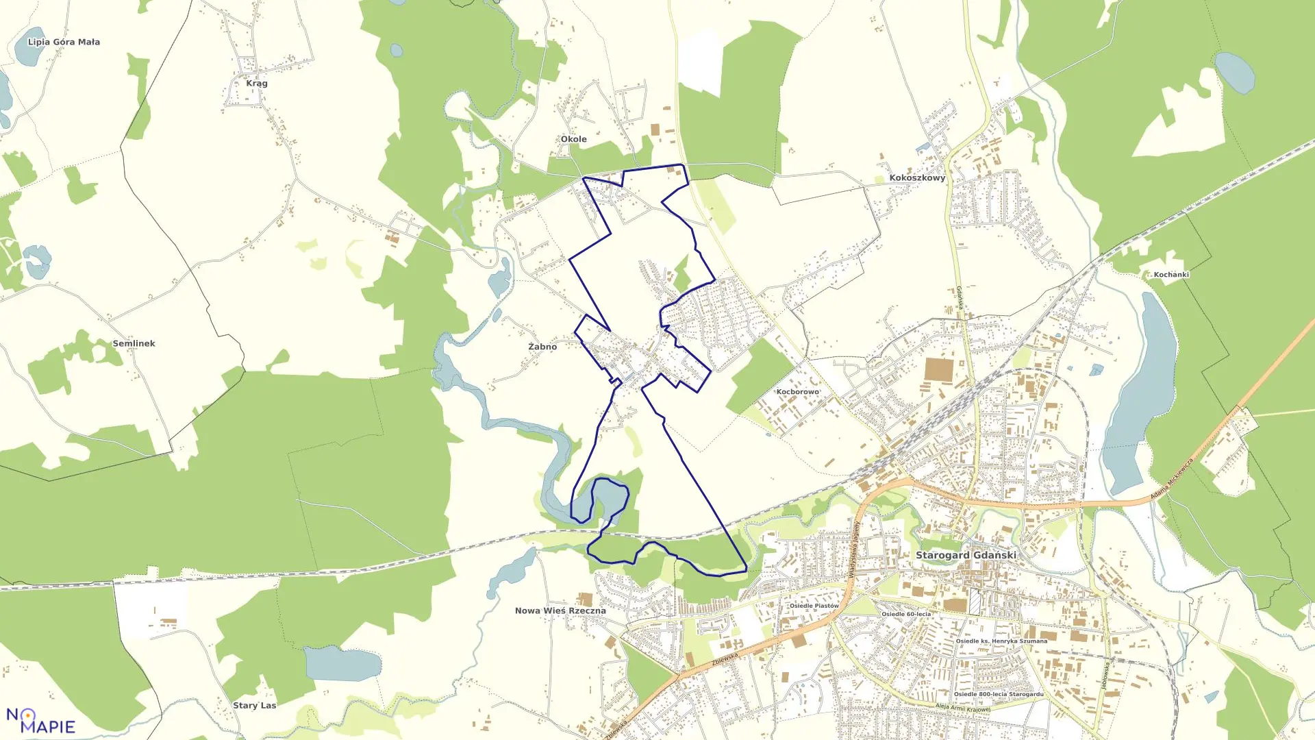 Mapa obrębu 37 w mieście Starogard Gdański