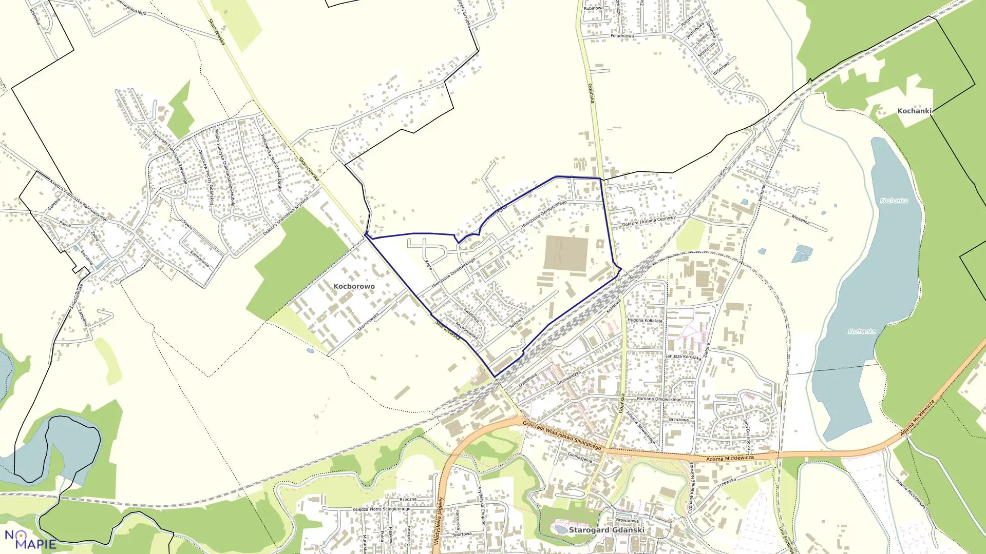 Mapa obrębu 5 w mieście Starogard Gdański