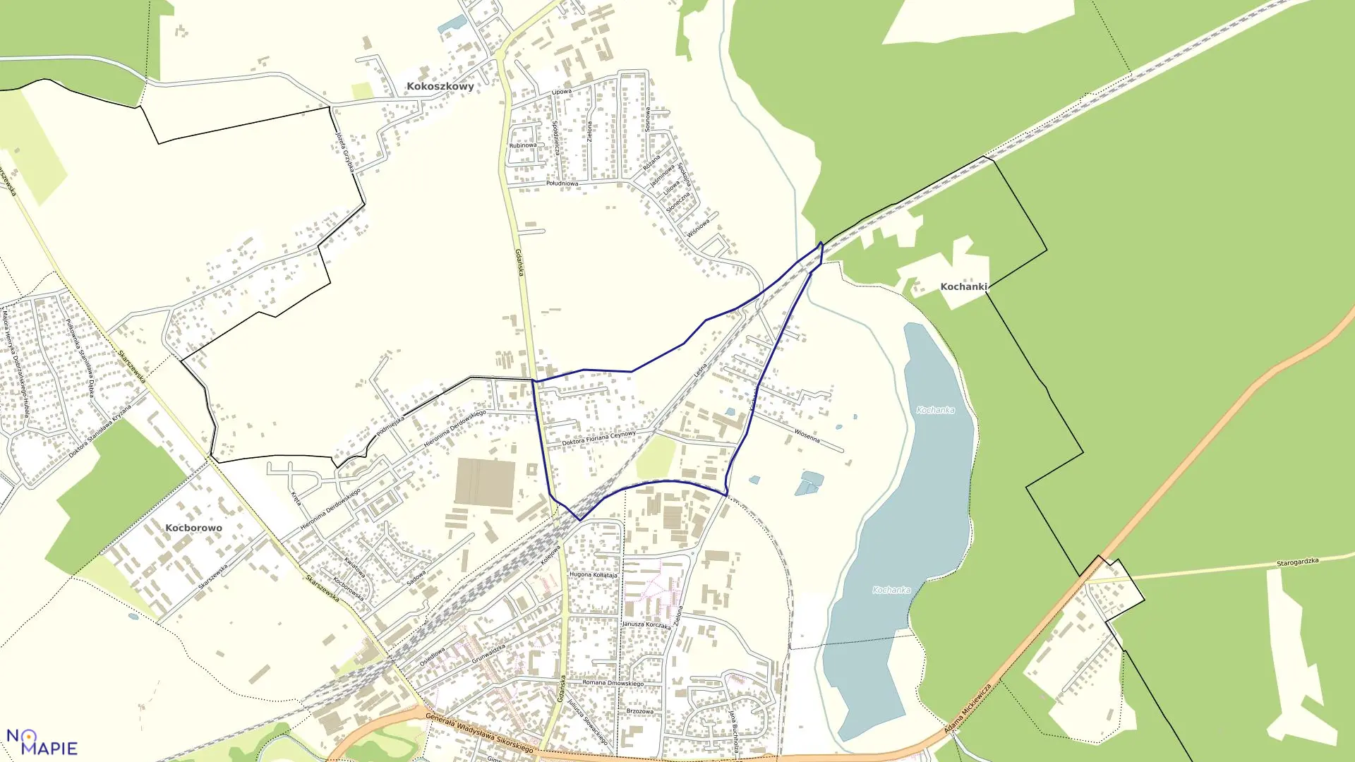 Mapa obrębu 6 w mieście Starogard Gdański